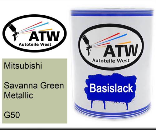 Mitsubishi, Savanna Green Metallic, G50: 1L Lackdose, von ATW Autoteile West.